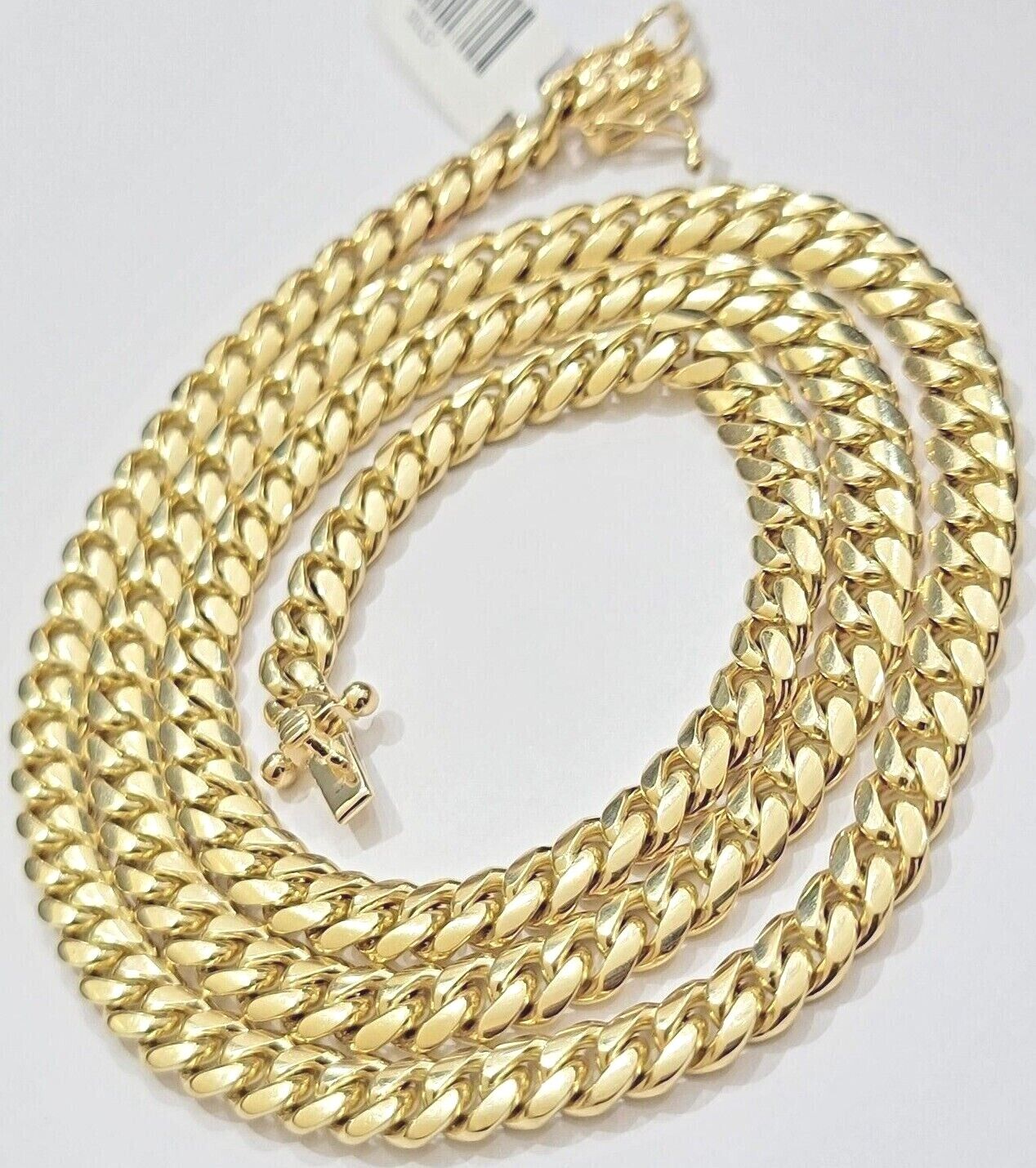 Real 14k Yellow Gold Miami Cuban Link Chain 6mm 24" Necklace 14kt solid Box lock - GoldenlinQ
