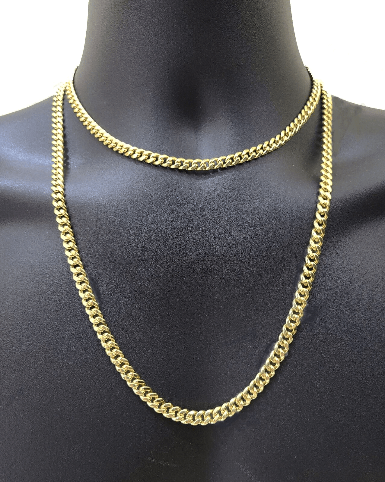Real 14k Yellow Gold Miami Cuban Link Chain 7mm 18" Necklace Box Lock - GoldenlinQ