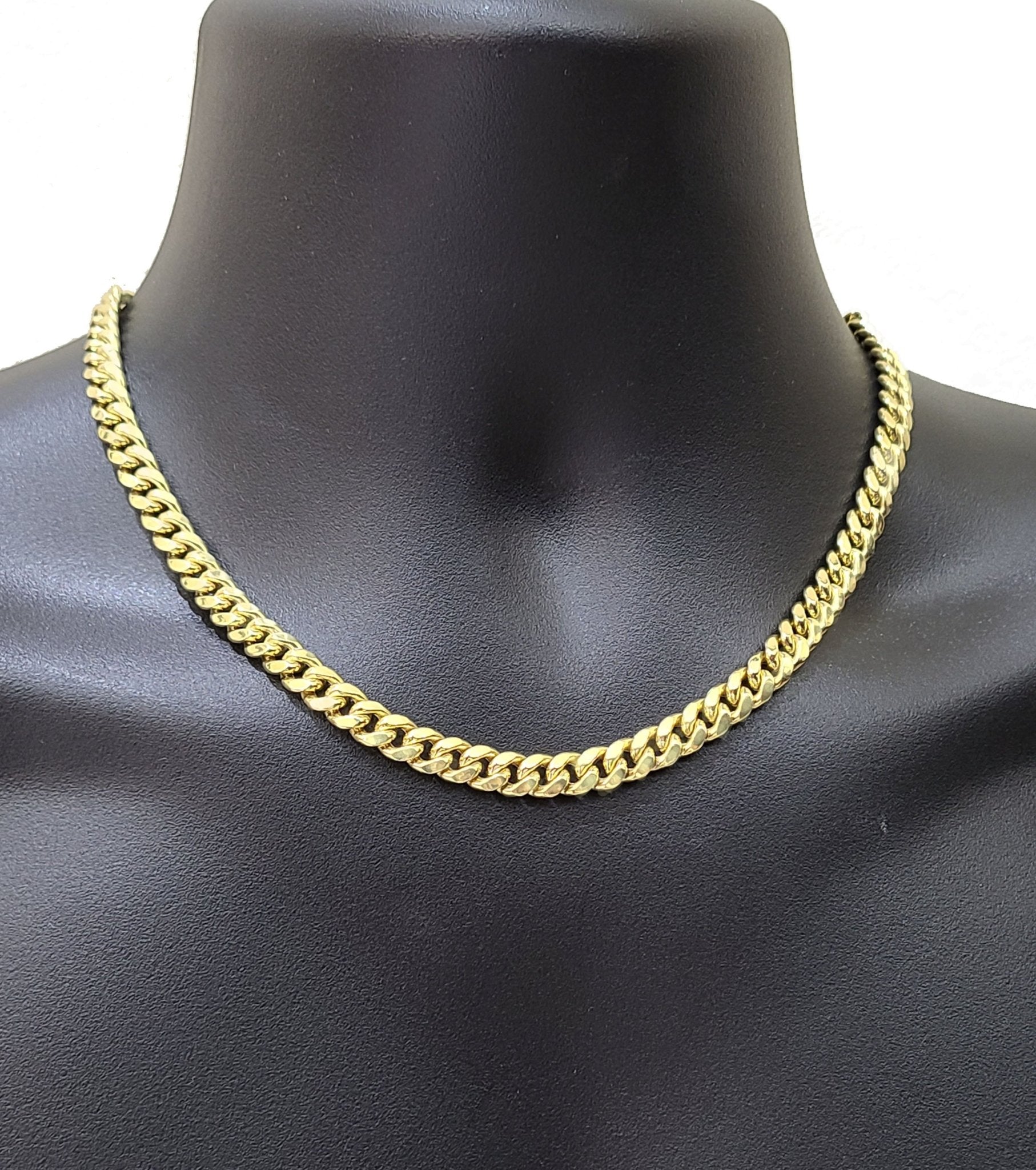Real 14k Yellow Gold Miami Cuban Link Chain 8mm 22" Necklace Box Lock