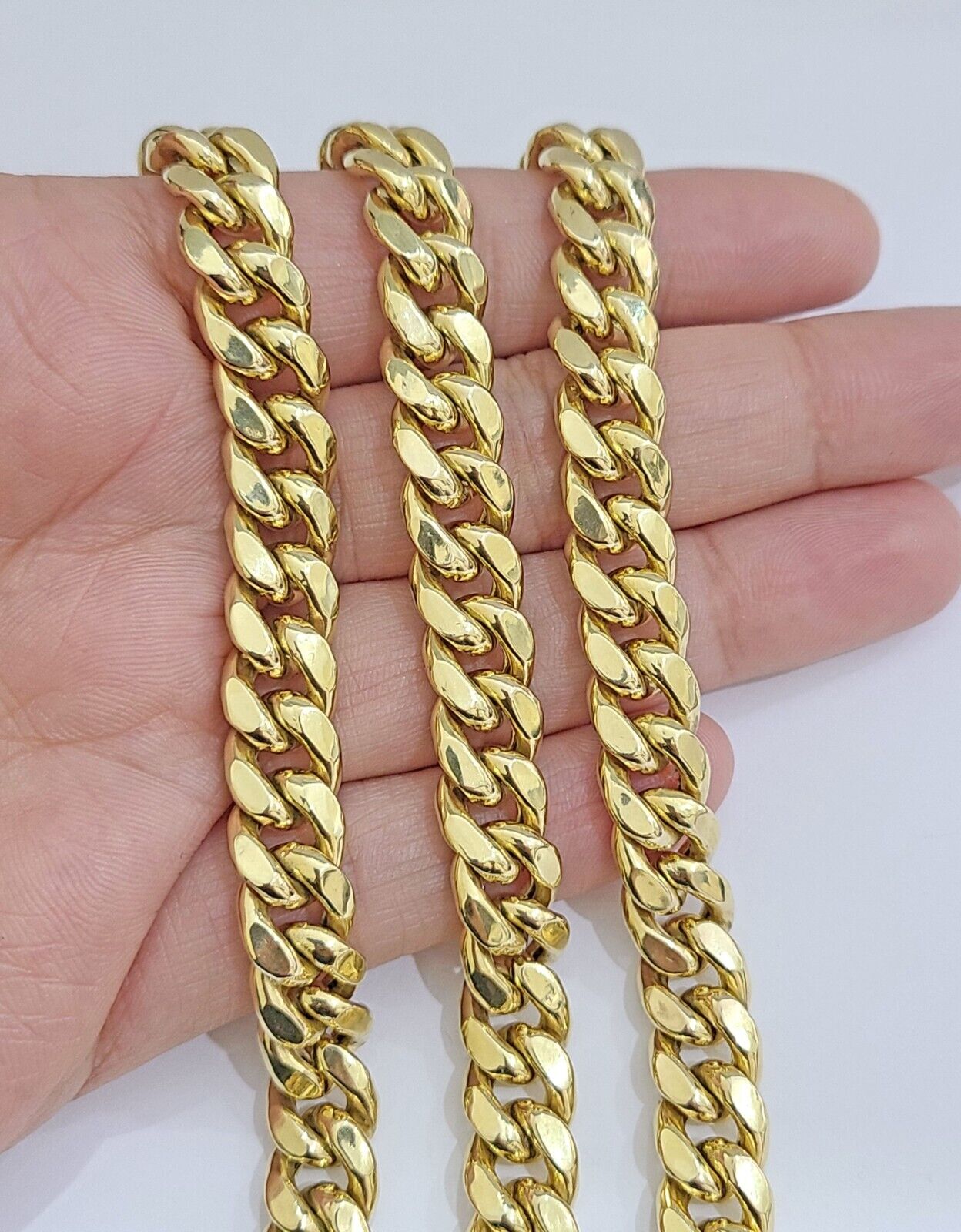 Real 14k Yellow Gold Miami Cuban Link Chain 9mm 24" Necklace Box Lock - GoldenlinQ