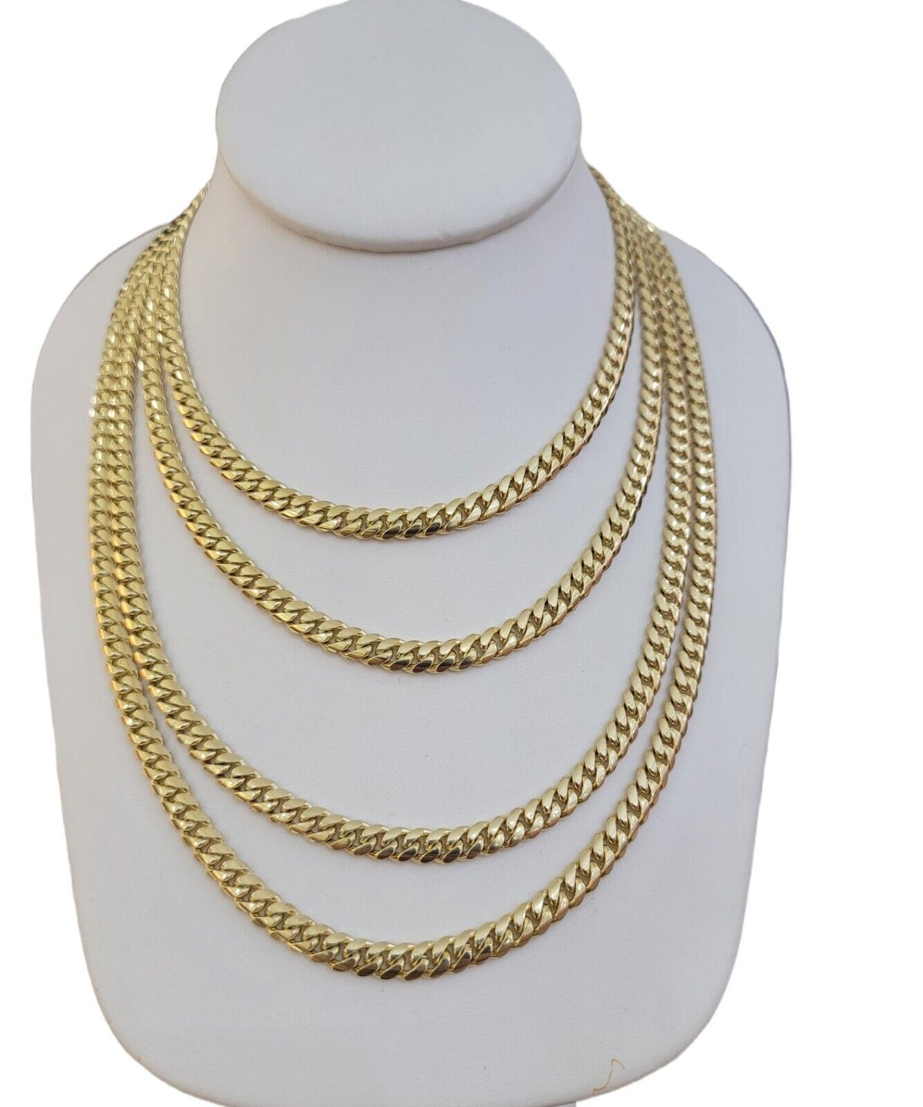 Real 14k Yellow Gold Miami Cuban Link Chain Necklace 6mm 20" - 30" 14kt SOLID - GoldenlinQ