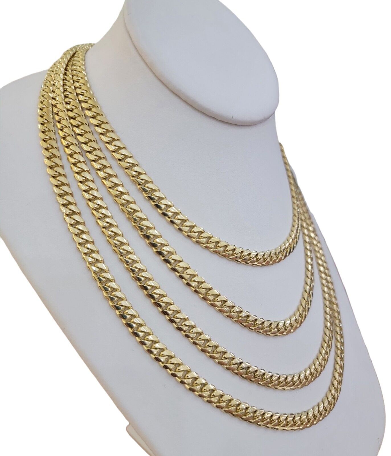 Real 14k Yellow Gold Miami Cuban Link Chain Necklace 6mm 20" - 30" 14kt SOLID - GoldenlinQ