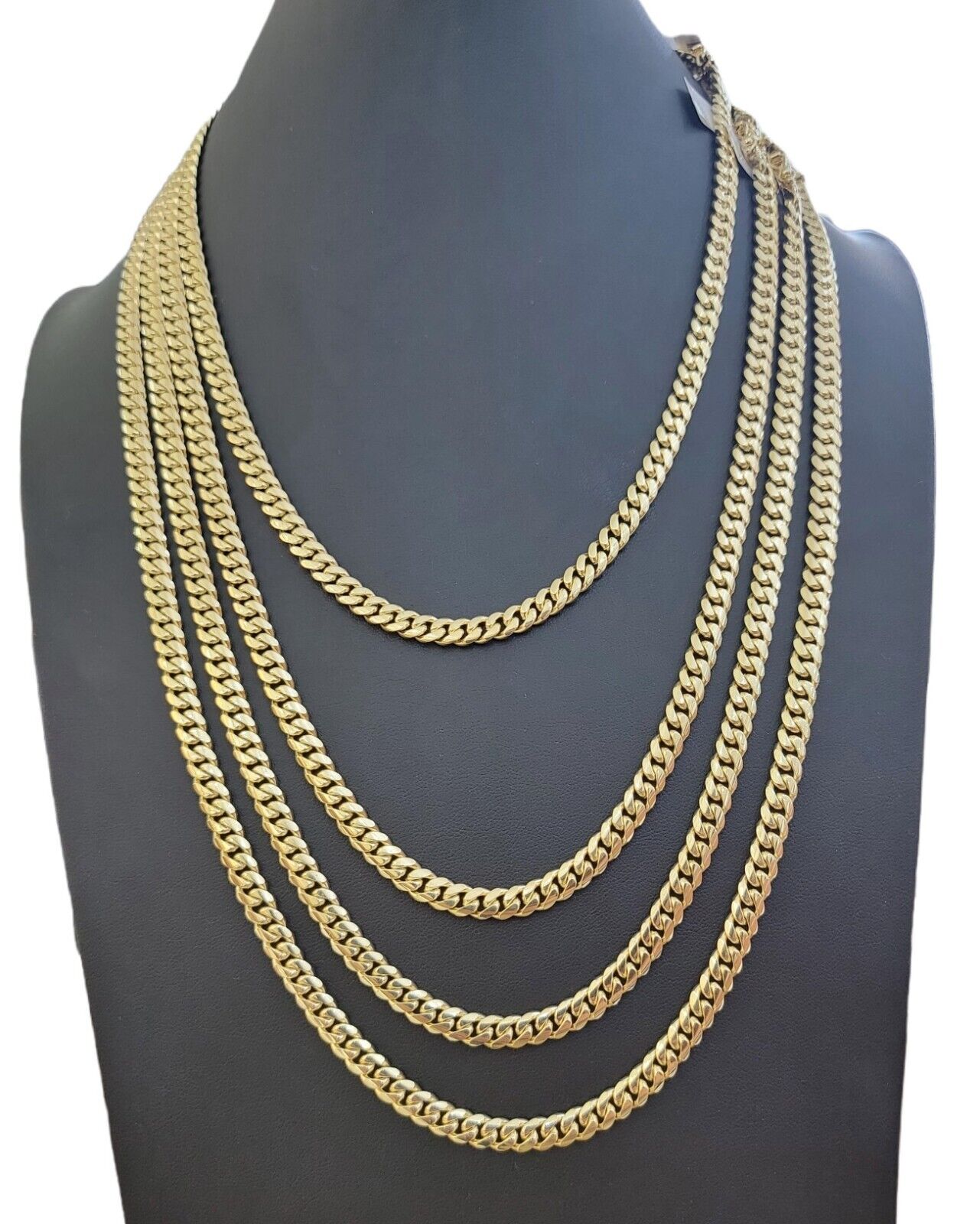 Real 14k Yellow Gold Miami Cuban Link Chain Necklace 6mm 20" - 30" 14kt SOLID - GoldenlinQ