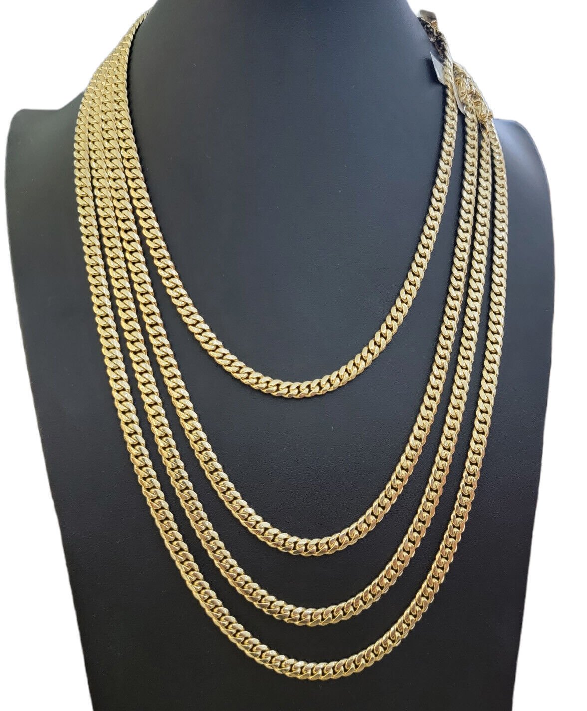 Real 14k Yellow Gold Miami Cuban Link Chain Necklace 6mm 20" - 30" 14kt SOLID - GoldenlinQ