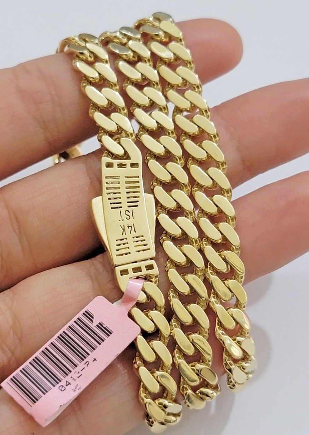 Real 14k Yellow Gold Monaco Chain Necklace 20" 22'' 24'' 26" Inch 7mm 14kt SALE - GoldenlinQ