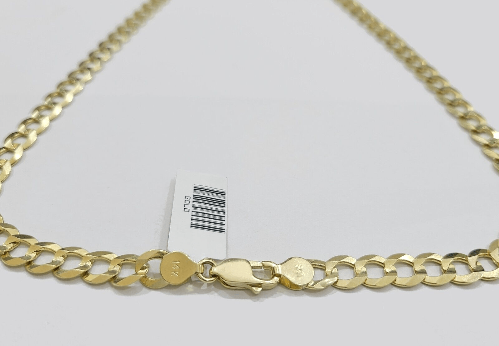 Real 14k Yellow Gold Necklace Cuban Curb Link Chain 20'' inches 7mm Unisex - GoldenlinQ
