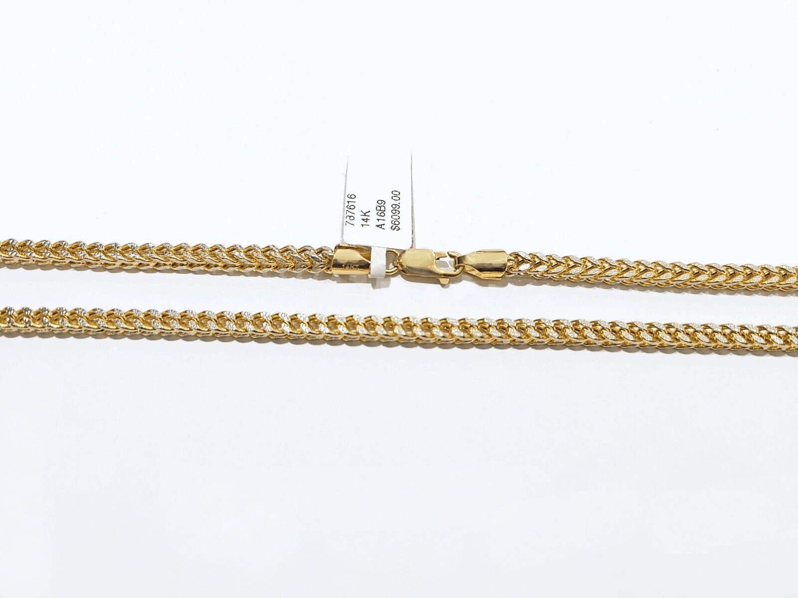 Real 14k Yellow Gold Necklace Franco Diamond Cut Chain 3mm 22" inch 14kt Unisex - GoldenlinQ