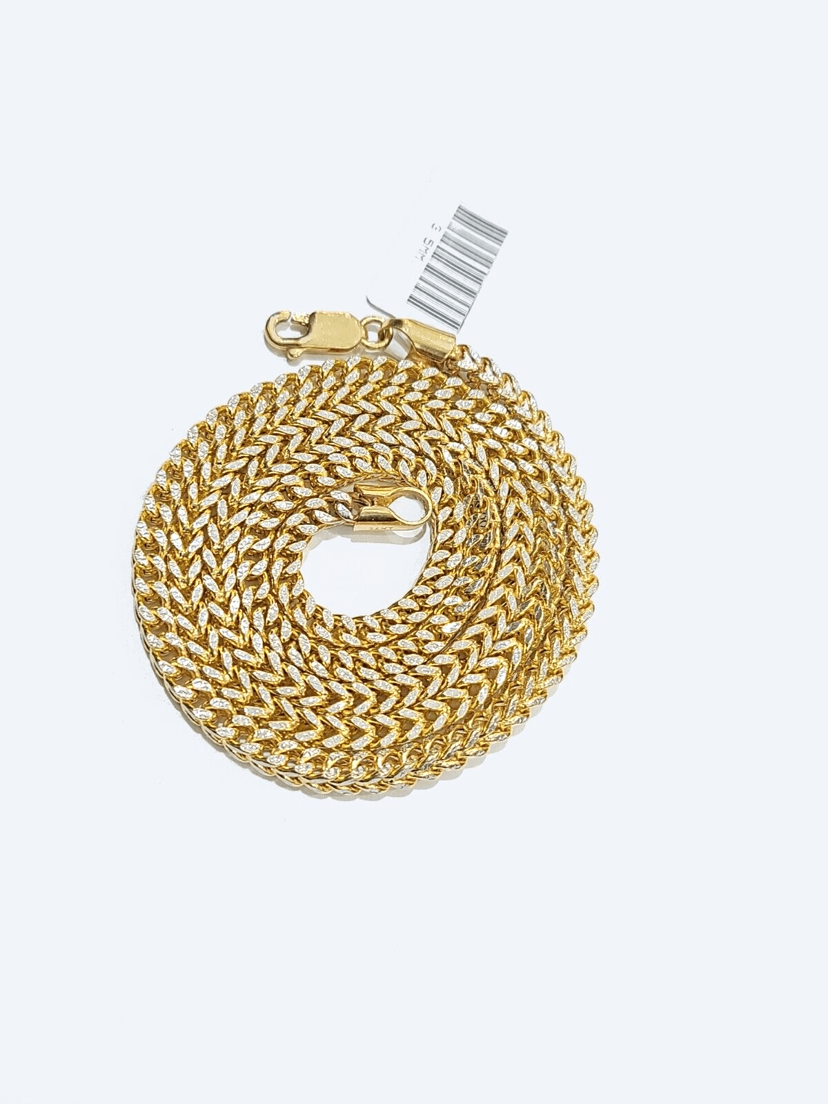 Real 14k Yellow Gold Necklace Franco Diamond Cut Chain 3mm 22" inch 14kt Unisex - GoldenlinQ