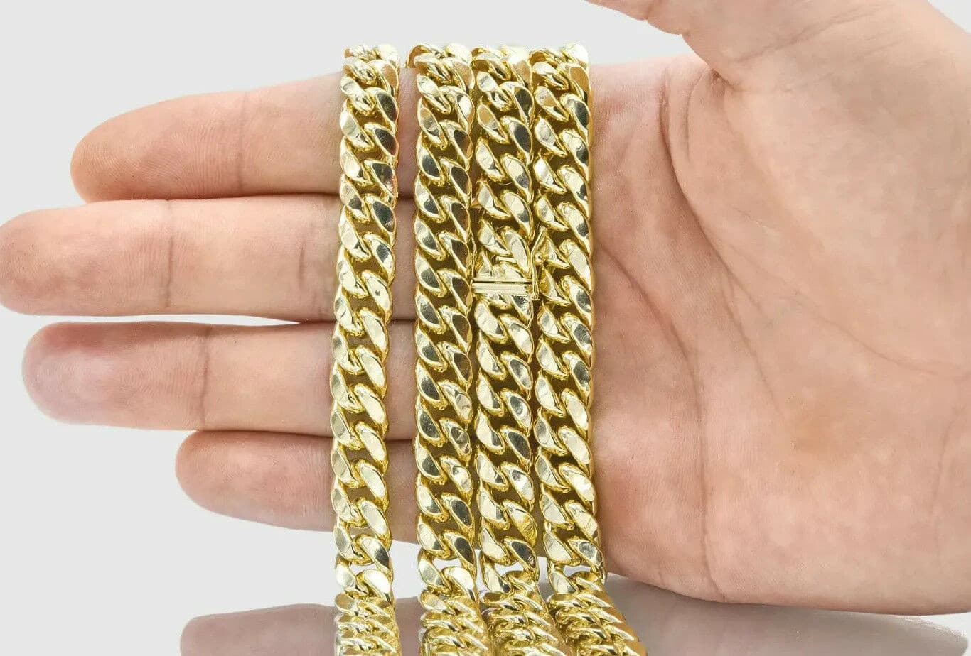 Real 14k Yellow Gold Necklace Miami Cuban chain 6MM 18 - 28" Strong Link Box Lock - GoldenlinQ