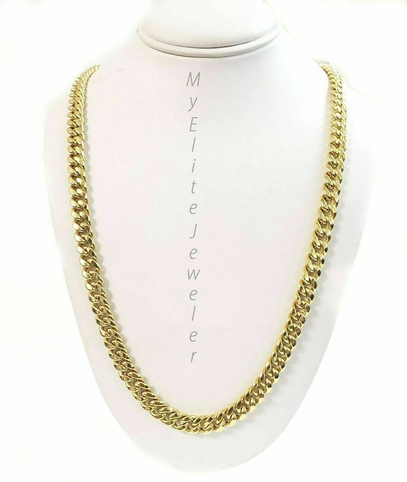Real 14k Yellow Gold Necklace Miami Cuban chain 6MM 18 - 28" Strong Link Box Lock - GoldenlinQ