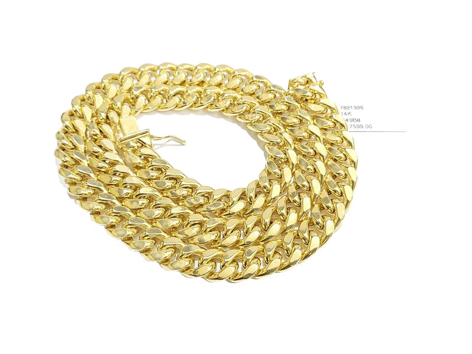 Real 14k Yellow Gold Necklace Miami Cuban Chain 9mm 20" inch 14kt Unisex Chain - GoldenlinQ