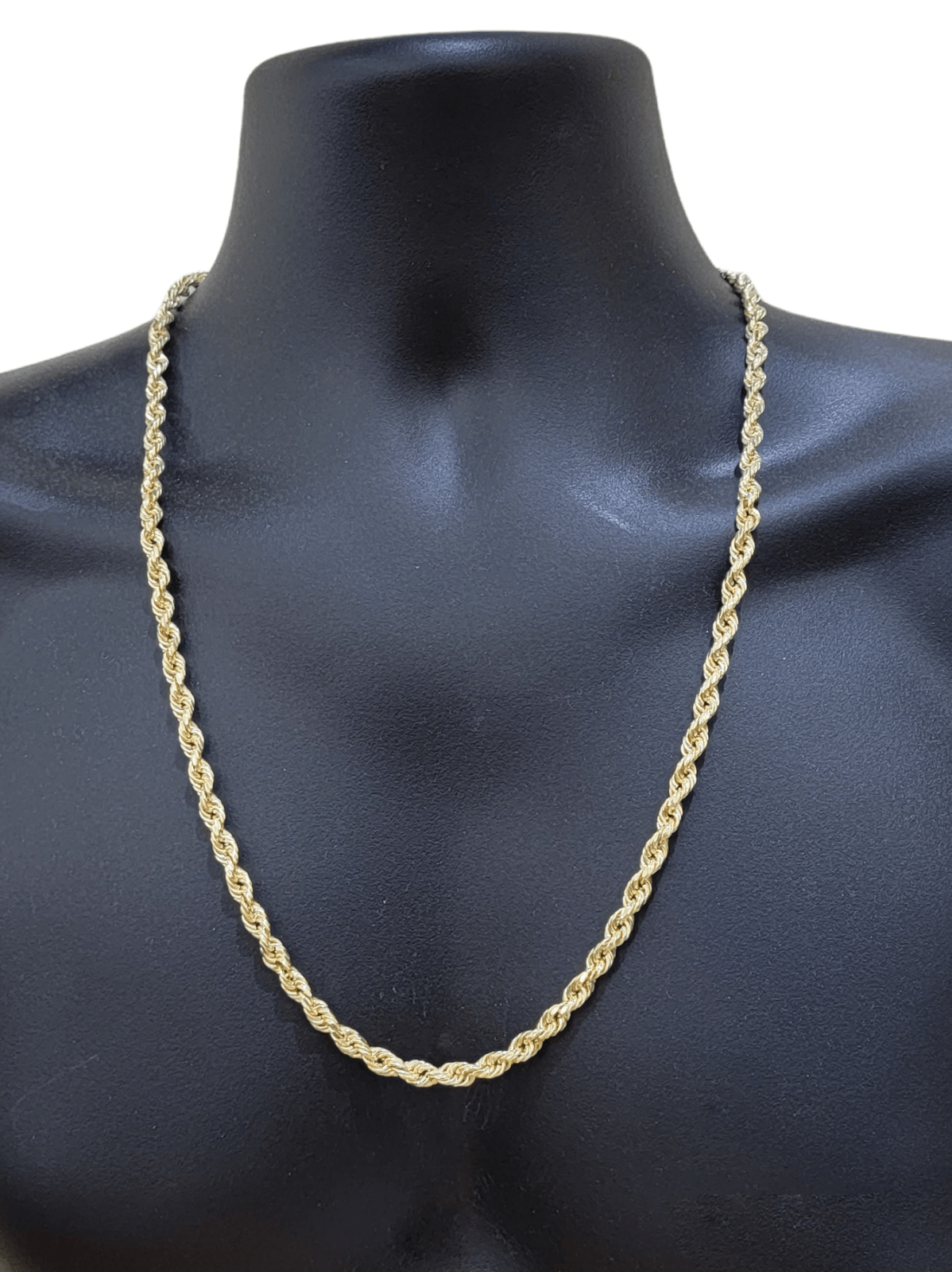 Real 14k Yellow Gold Necklace Rope Chain 6mm 26" inch 14kt Men's Chain For Charm - GoldenlinQ