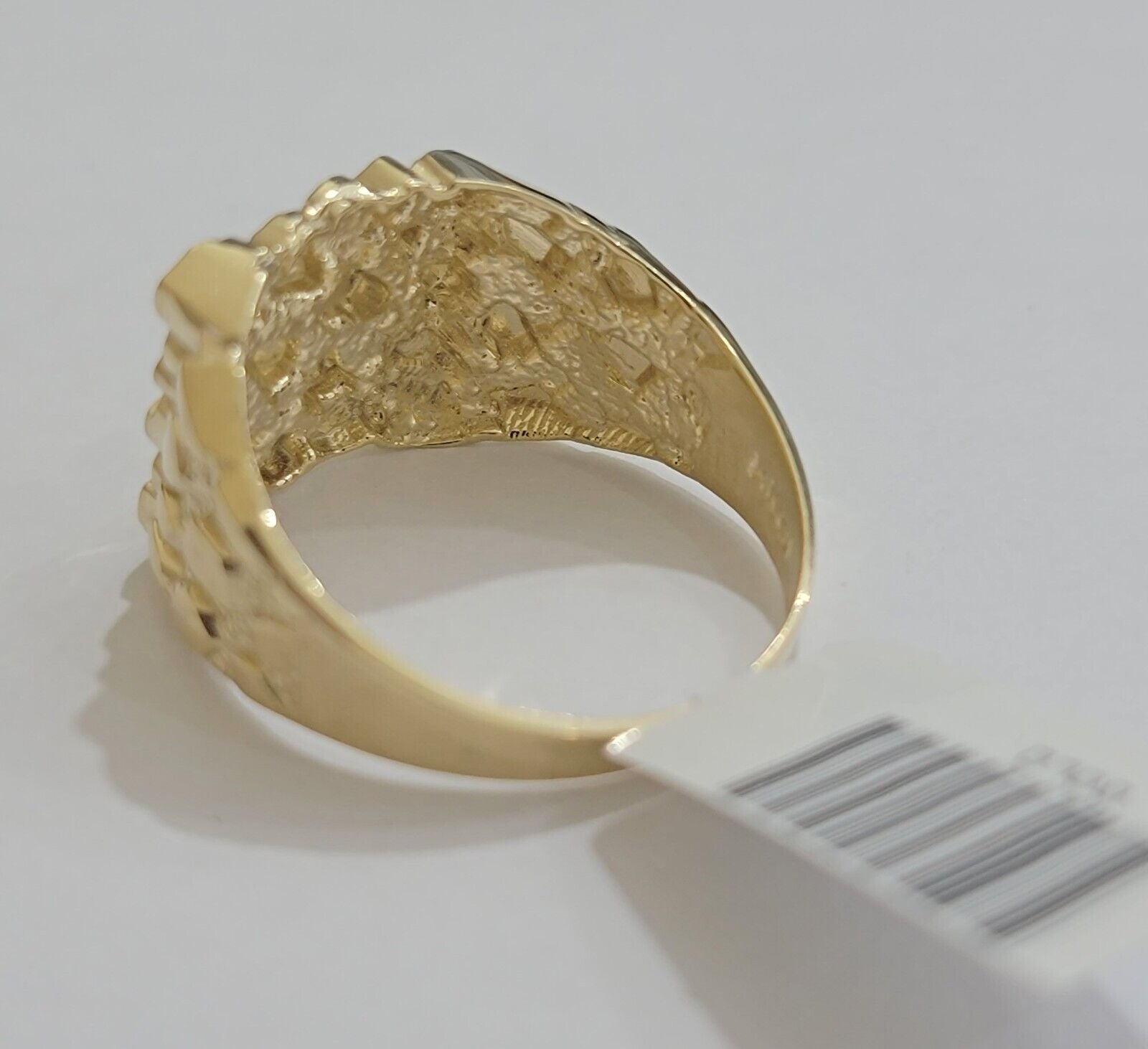Real 14k Yellow Gold Nugget Ring For Men's Genuine 14kt casual or Pinky Ring - GoldenlinQ