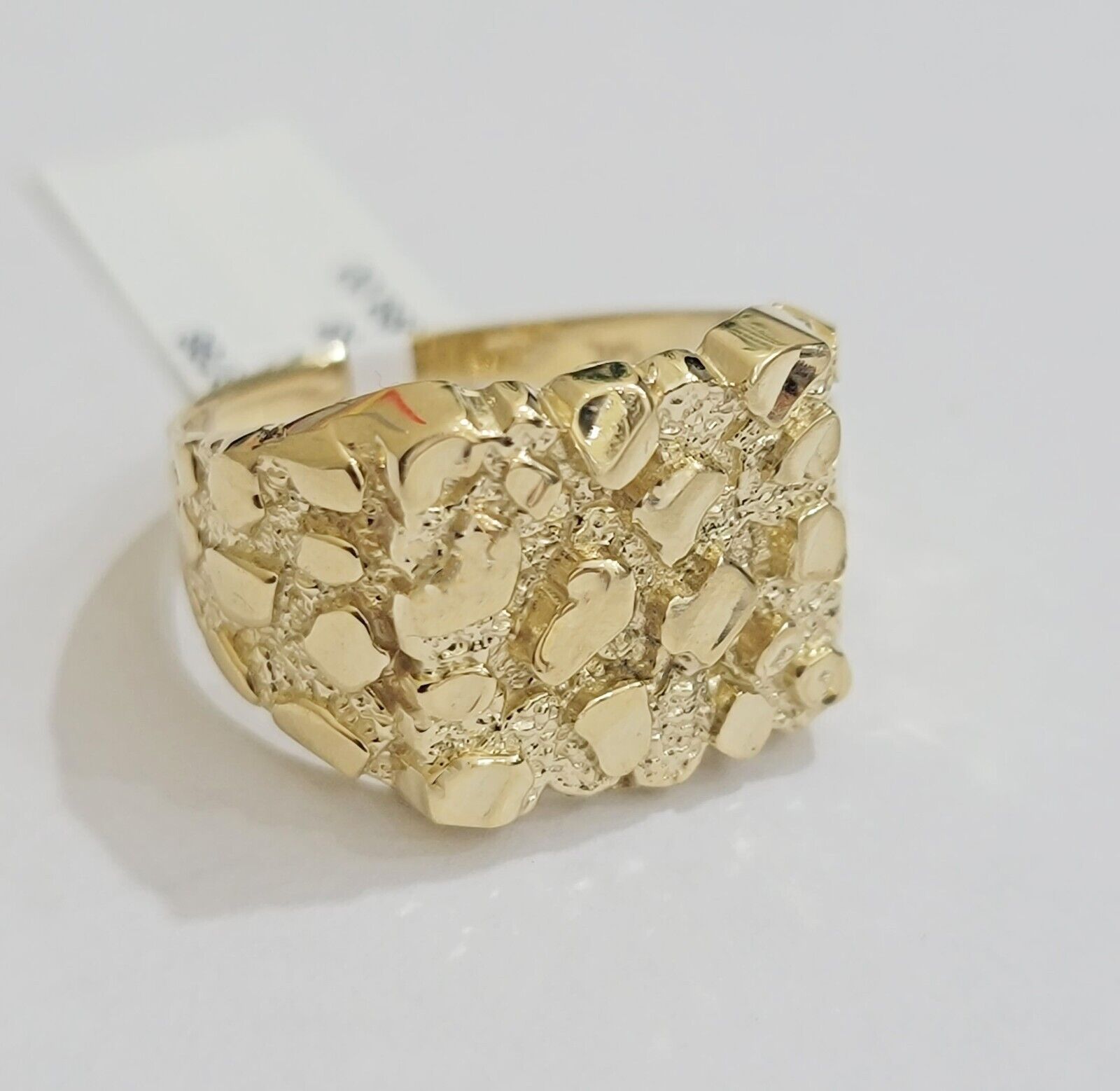 Real 14k Yellow Gold Nugget Ring For Men's size 9 Genuine 14kt casual / Pinky - GoldenLinQ