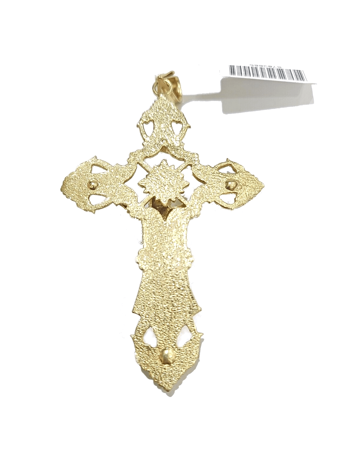 Real 14k Yellow Gold Rope Chain 24'' Necklace Jesus Crucifix Cross Charm Pendant - GoldenlinQ