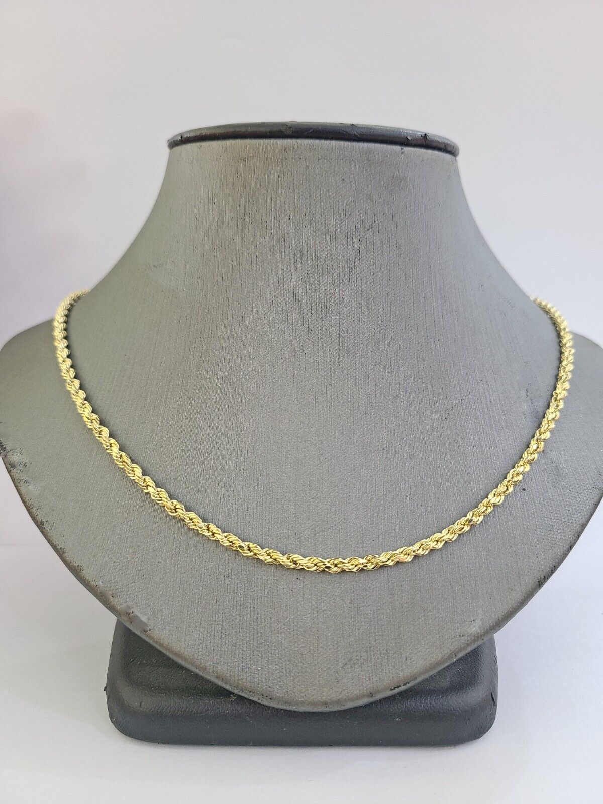 Real 14k Yellow Gold Rope Chain 3mm 18 Inches Ladies Necklace
