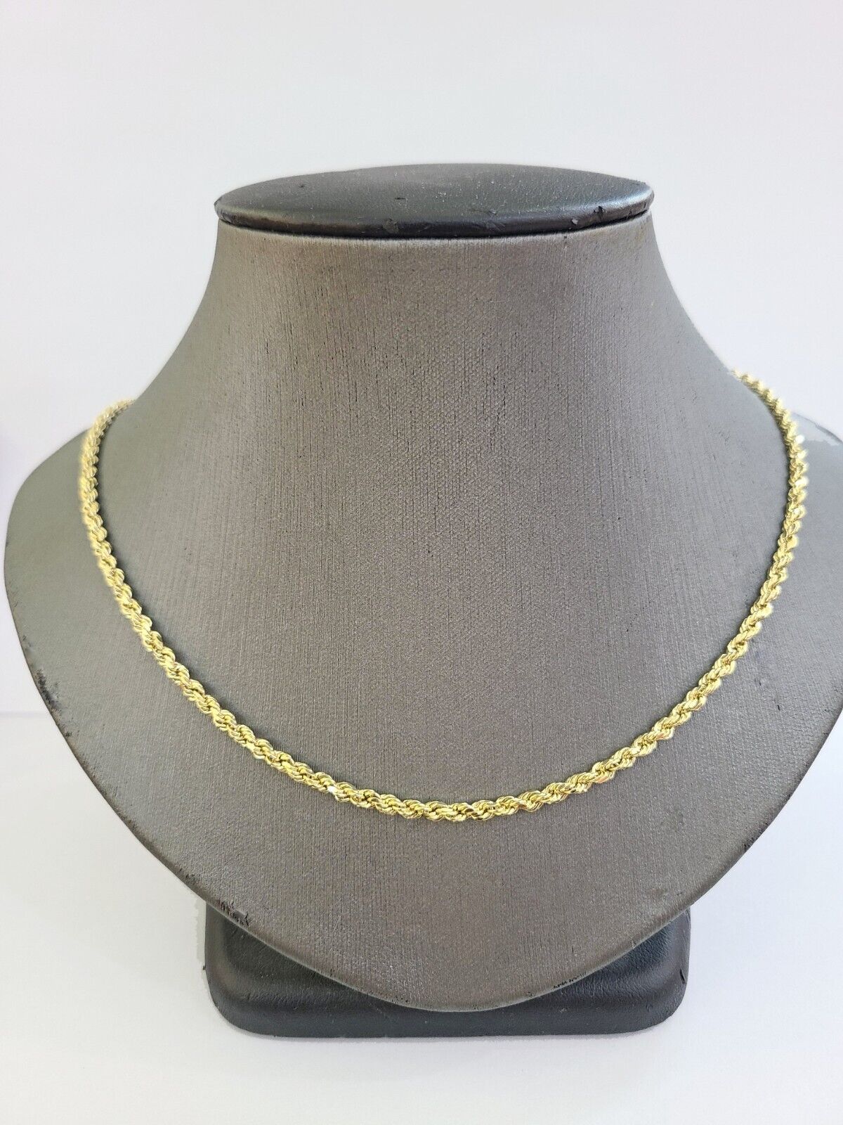 Real 14k Yellow Gold Rope Chain 3mm 22 Inches Ladies Necklace