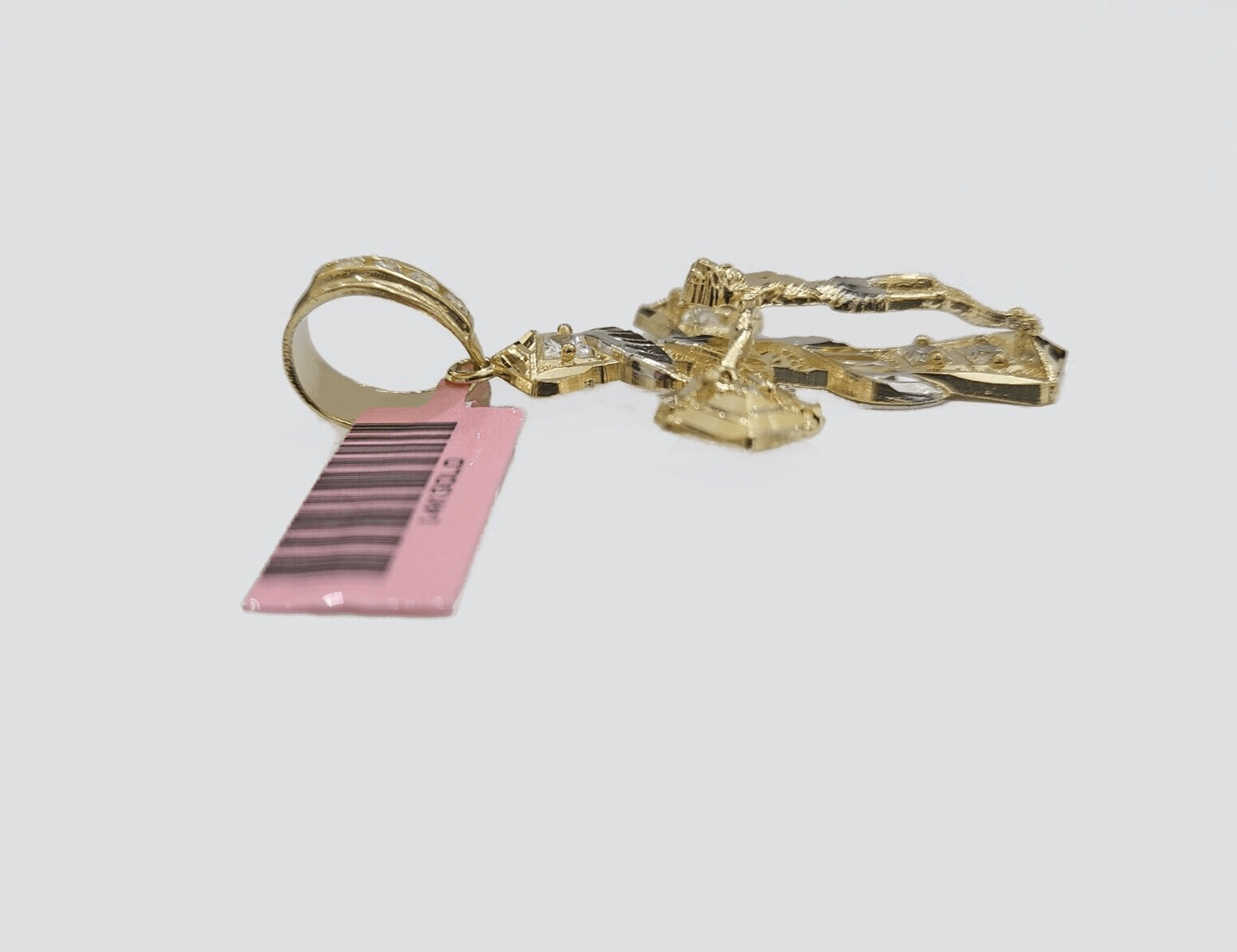 Real 14k Yellow Gold Rope Chain 5mm 26'' Necklace Jesus Cross Charm Pendant 14kt - GoldenlinQ