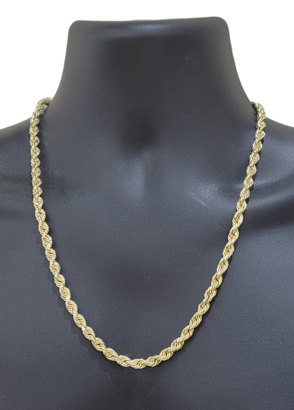 Real 14k Yellow Gold Rope Chain 6.5mm 24" inch Long 14kt Men's Necklace - GoldenlinQ