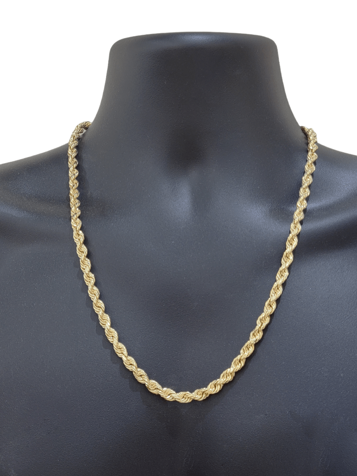 Real 14k Yellow Gold Rope Chain 6.5mm 24" inch Long 14kt Men's Necklace - GoldenlinQ