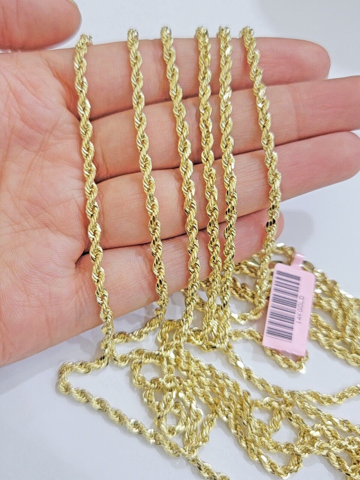 Top Stamped 14K Yellow Gold Plated Rope Chain Necklace Unisex