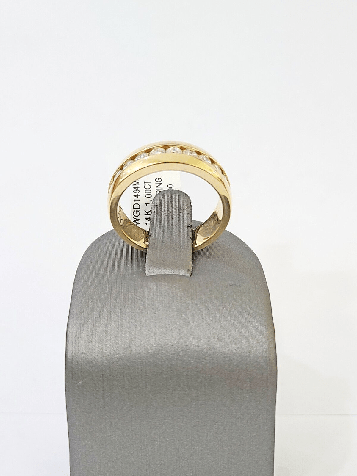 Real 14k Yellow Gold White Diamond Mens Ring Genuine Natural - GoldenlinQ