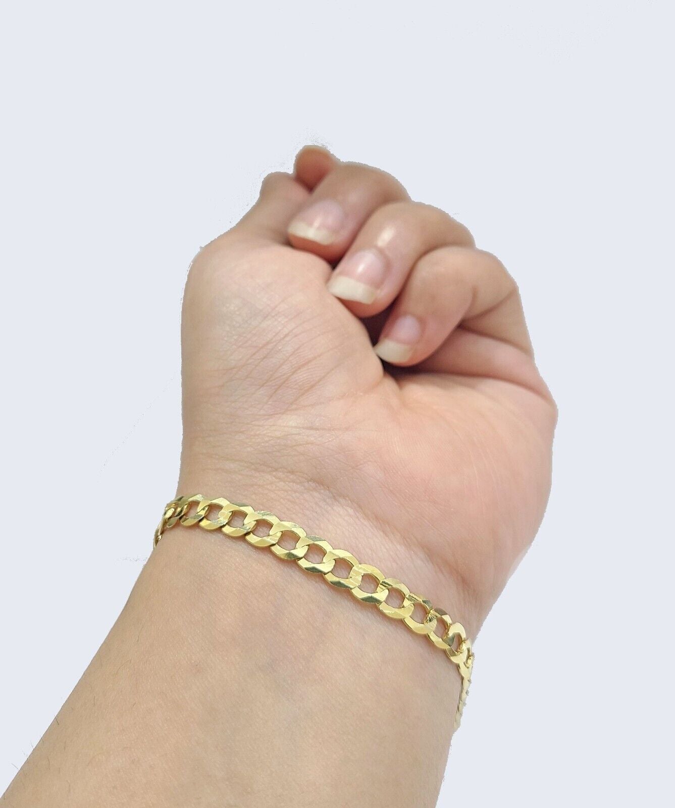 Real 14k Yellow Solid Gold 6mm Cuban Curb Link Bracelet 8'' inch 14kt Unisex - GoldenlinQ
