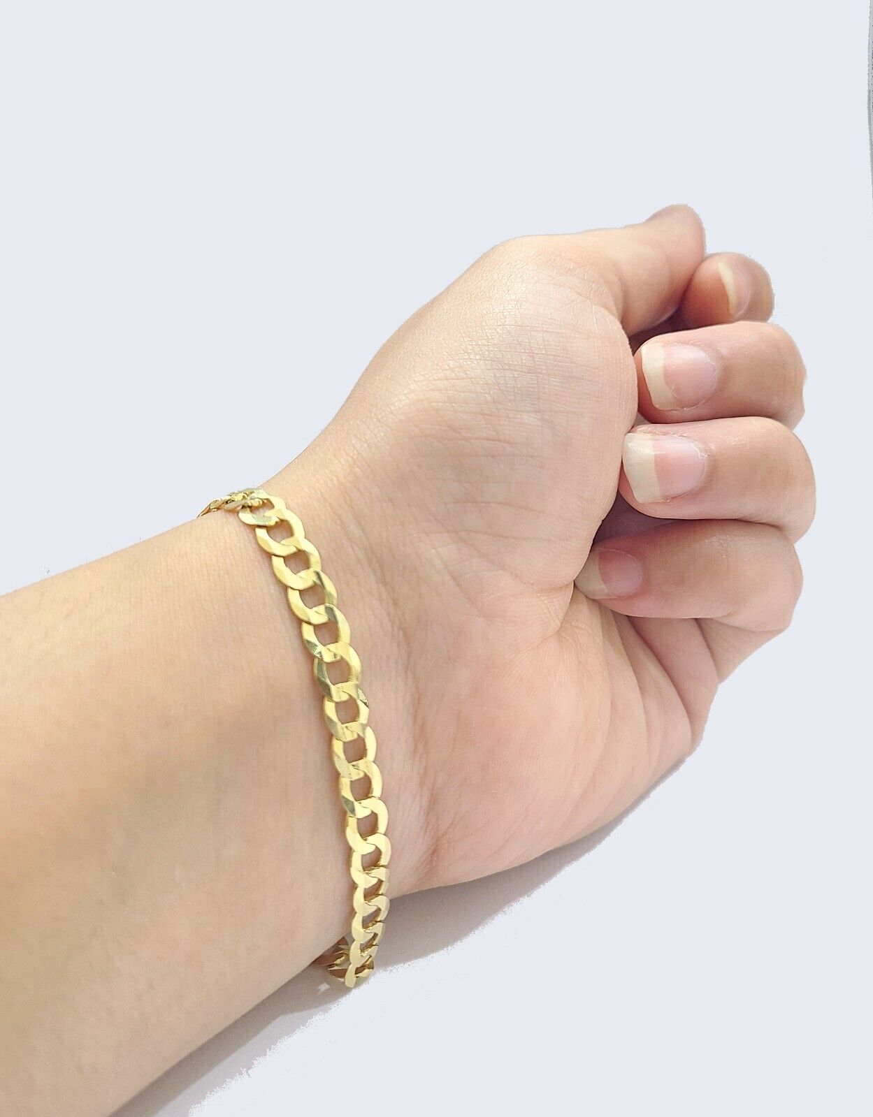 Real 14k Yellow Solid Gold 6mm Cuban Curb Link Bracelet 8'' inch 14kt Unisex - GoldenlinQ