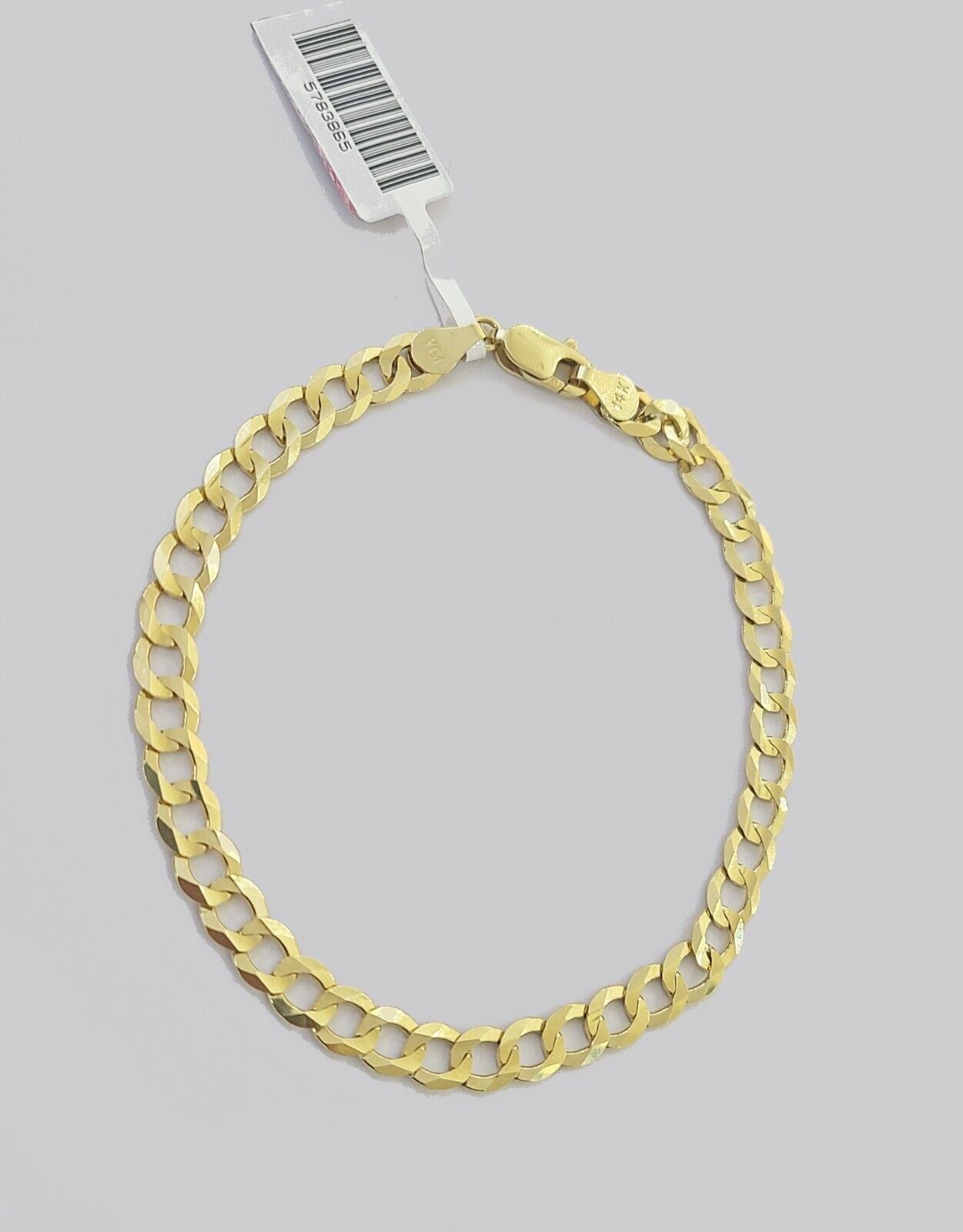Real 14k Yellow Solid Gold 6mm Cuban Curb Link Bracelet 8'' inch 14kt Unisex - GoldenlinQ