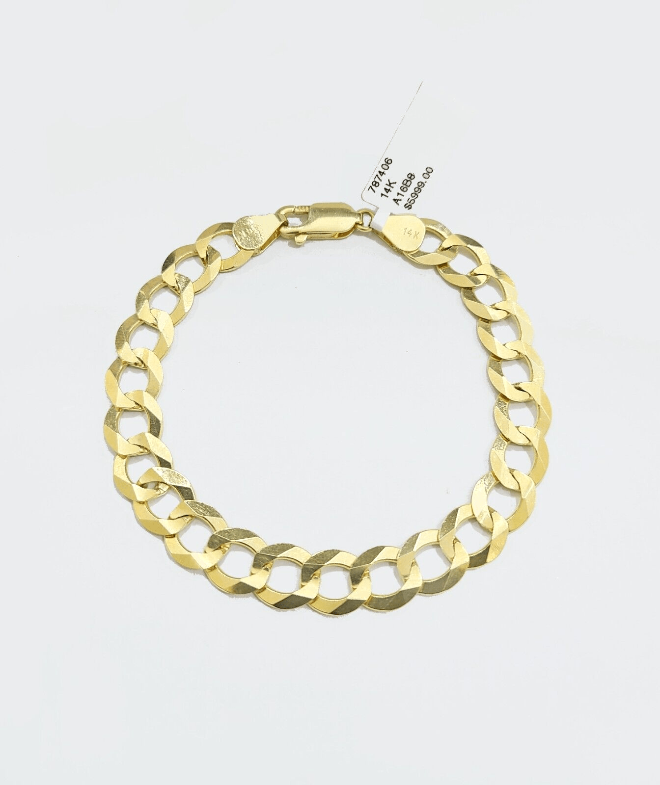 Real 14k Yellow Solid Gold 9mm Cuban Curb Link Bracelet 8'' inch 14kt Unisex - GoldenlinQ