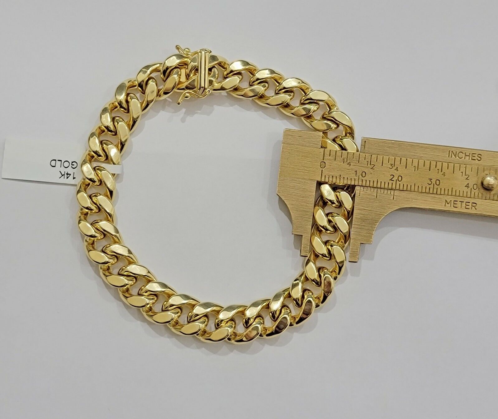 Real 14kt Gold Bracelet Miami Cuban Link 11mm 8" Inch Box Lock, Mens 14k STRONG - GoldenlinQ