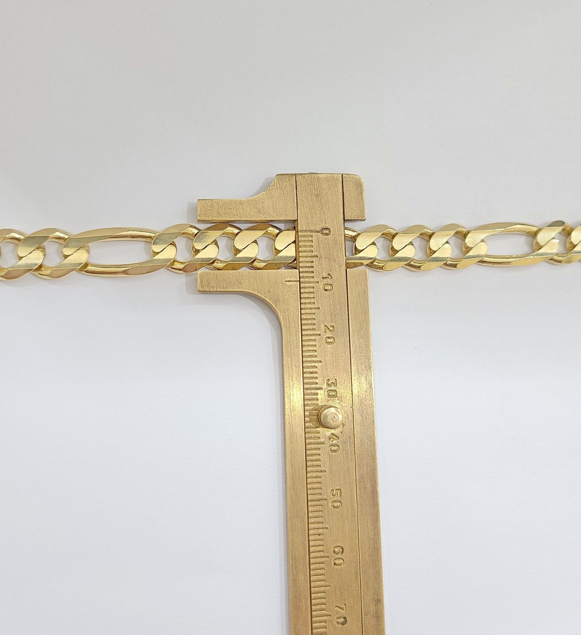 Real 14kt Solid Yellow Gold Figaro Chain 10mm 28'' inches Necklace 14k