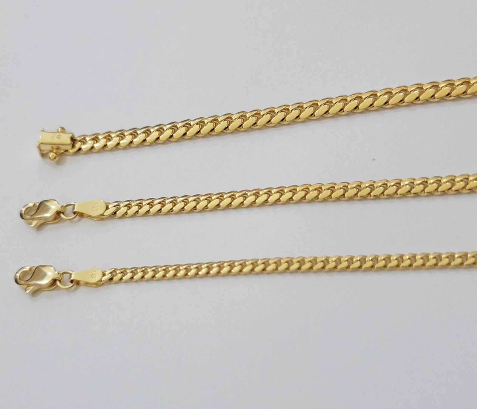 Real 18k Gold Chain Necklace Miami Cuban Link 2.5 - 4mm 18 - 26 Inch SOLID Men Women - GoldenlinQ