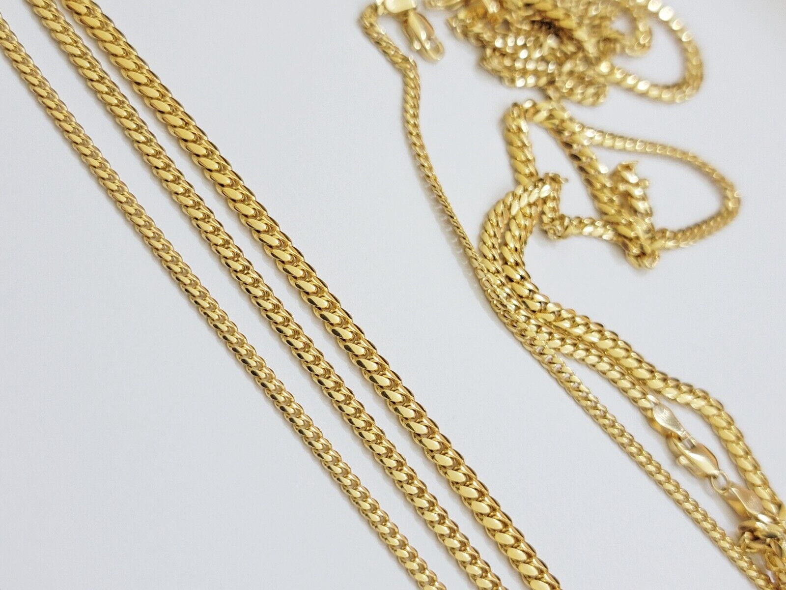 Real 18k Gold Chain Necklace Miami Cuban Link 2.5 - 4mm 18 - 26 Inch SOLID Men Women - GoldenlinQ