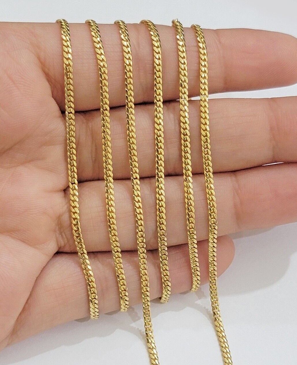 Real 18k Yellow Gold Miami Cuban Chain Necklace 3mm 24 Inch Men Women SOLID SALE - GoldenlinQ