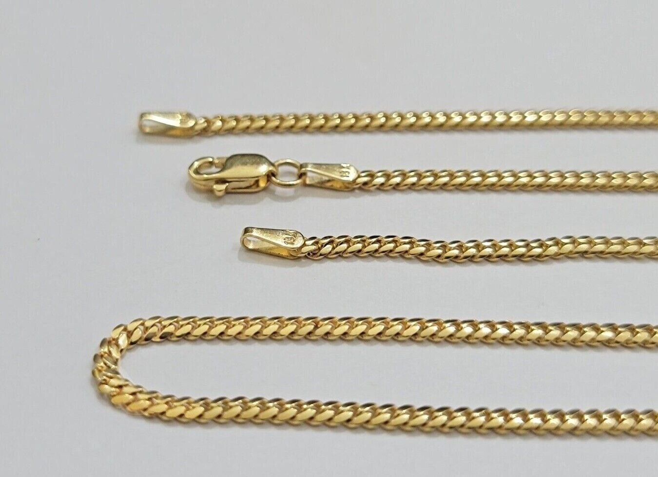 Real 18k Yellow Gold Miami Cuban Chain Necklace 3mm 24 Inch Men Women SOLID SALE - GoldenlinQ