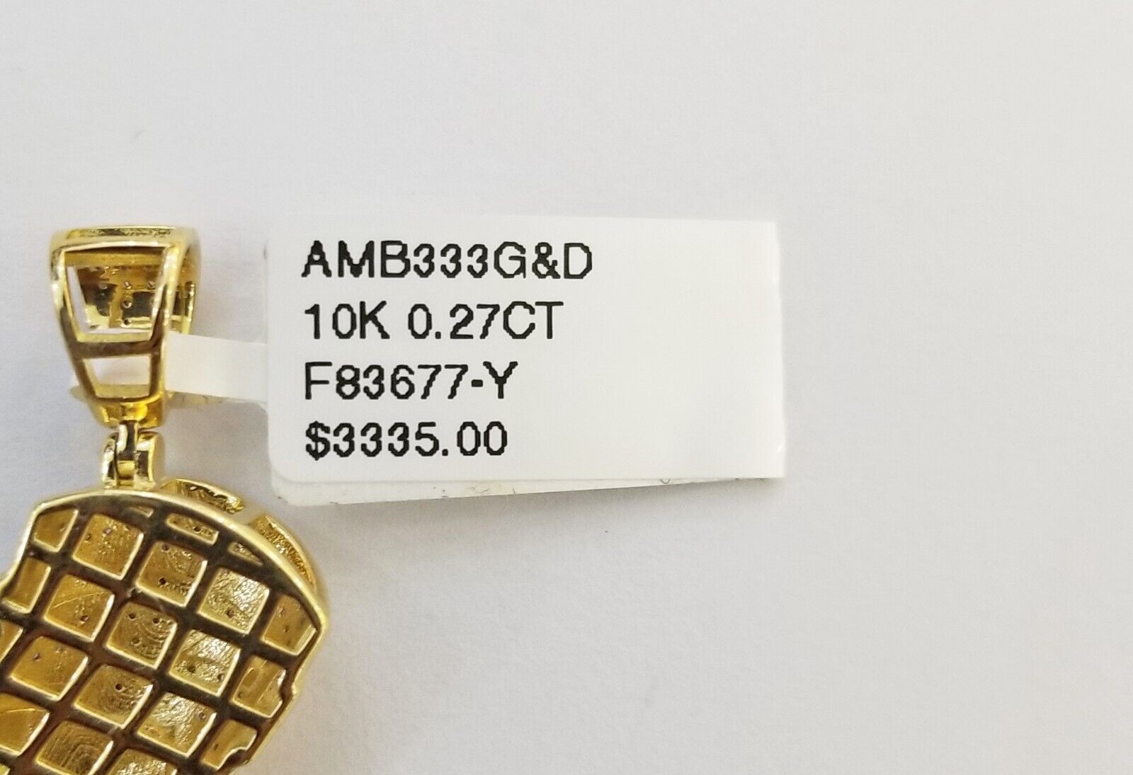 Real Diamond Egyptian Queen Nefertiti Pendant 10K Yellow Gold Charm Men - GoldenlinQ