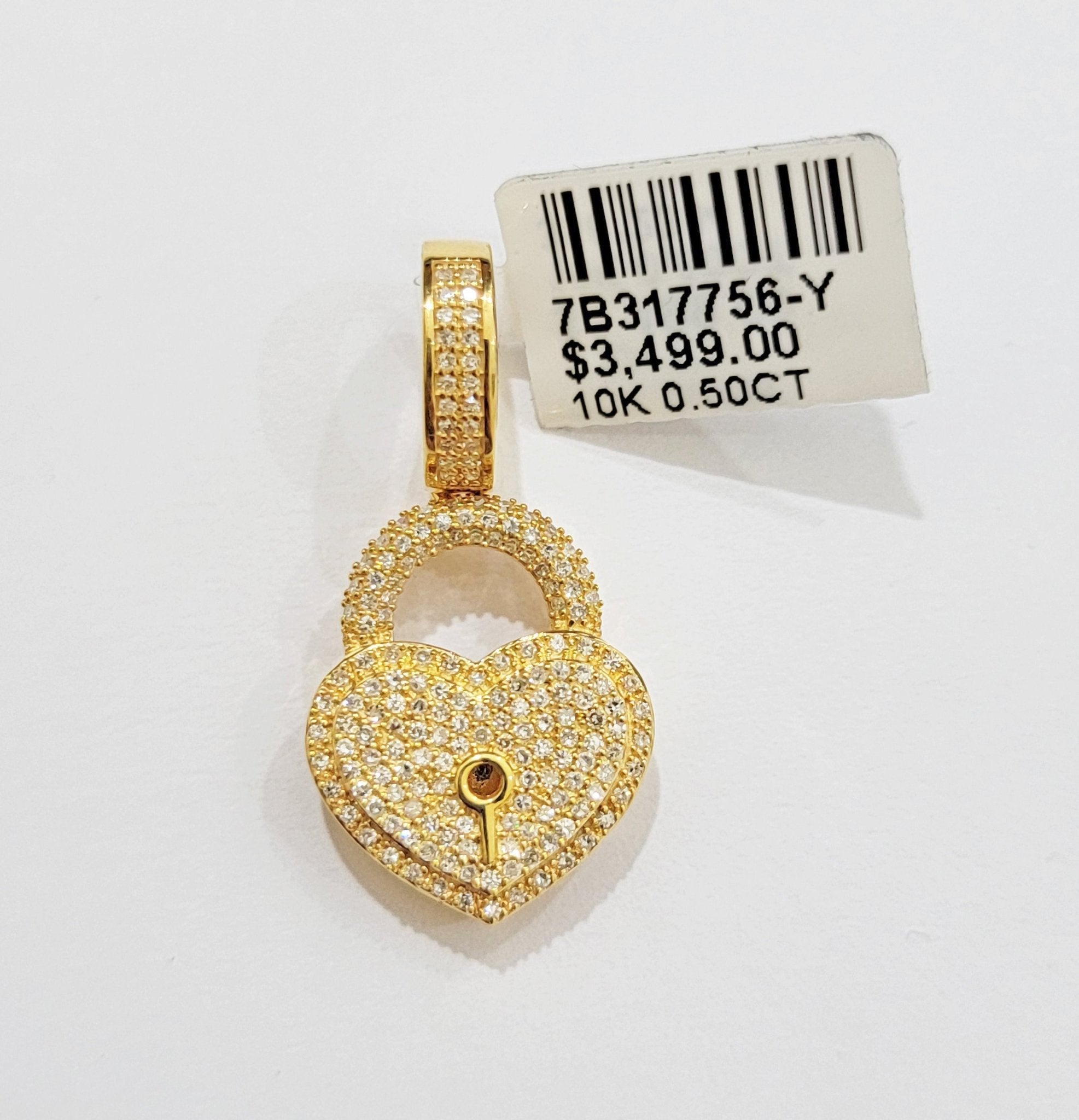 Real Diamond Key charm pendant Real 10k gold 1/2 Natural Diamonds For Men Women - GoldenlinQ