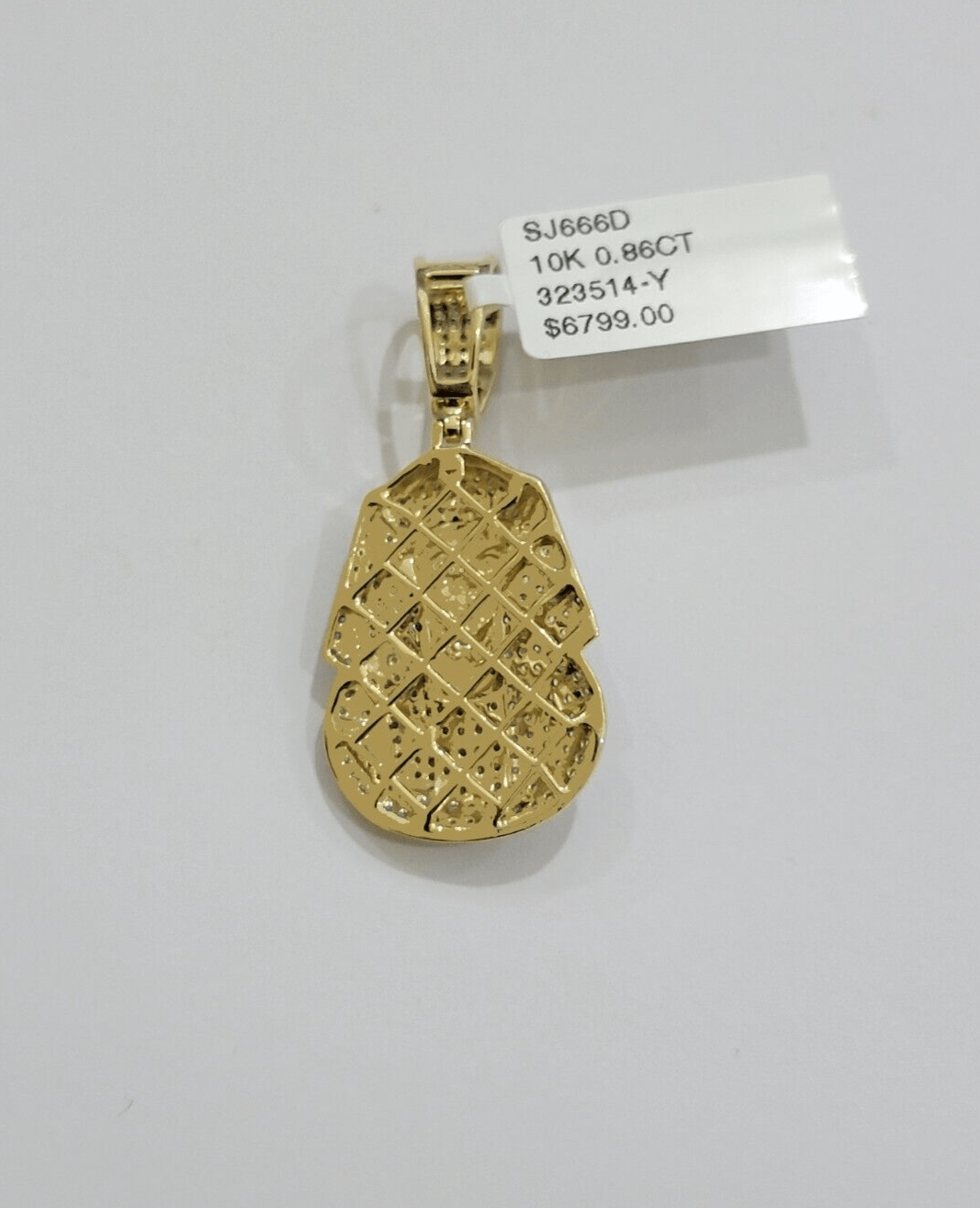 Real Diamond Pharoah Charm Pendant 10k Yellow Gold 0.85 CT Natura Chain Necklace - GoldenlinQ
