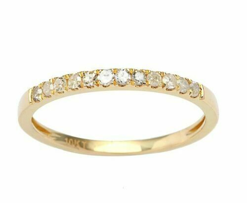 Real Gold and Diamond Band 14k Gold 0.50CT Diamond Ring Eternity Setting Sizable - GoldenlinQ
