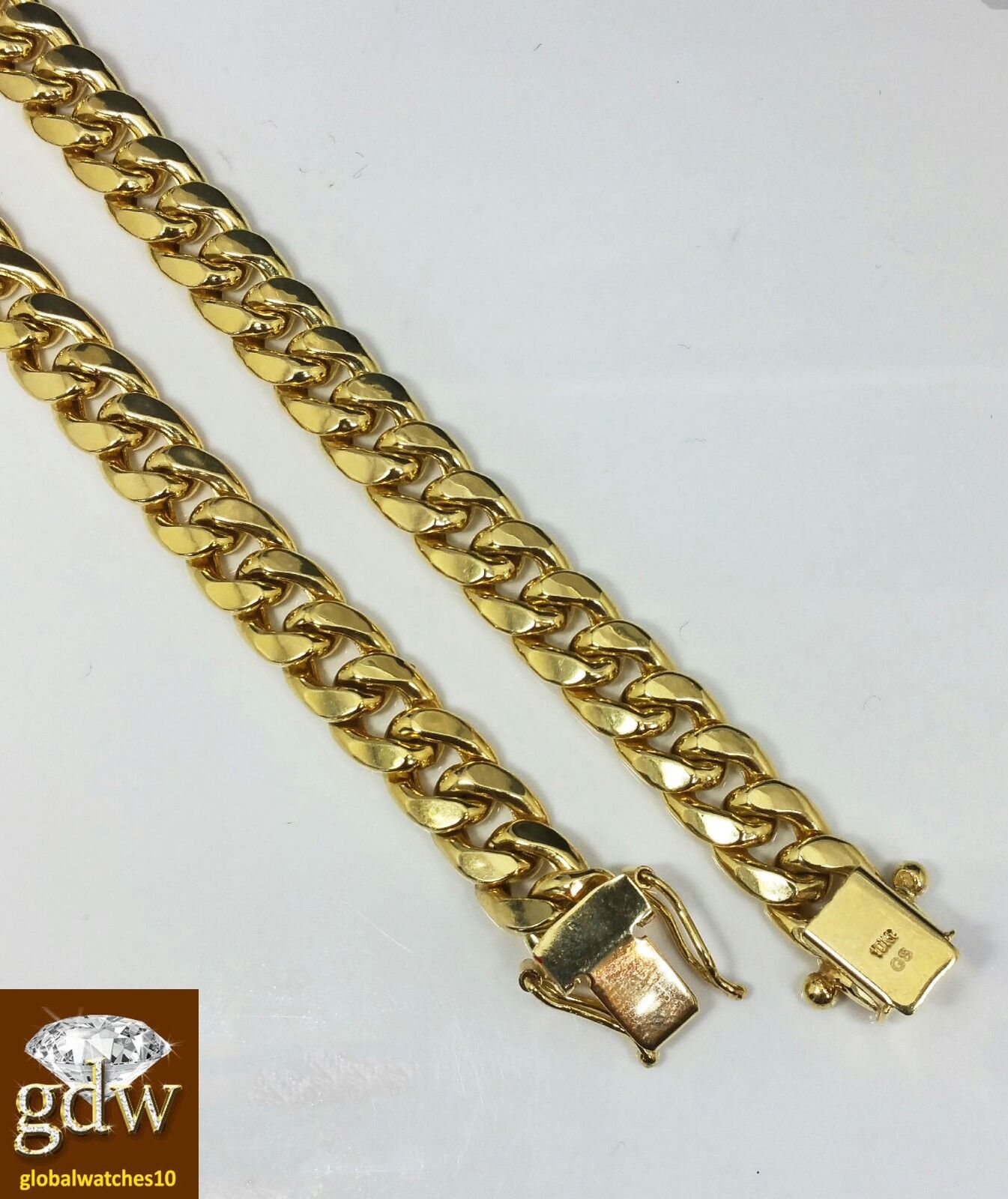 Real Gold Bracelet Men 10k Gold 8 inch Miami Cuban Link Box Lock 10kt 7mm - GoldenlinQ
