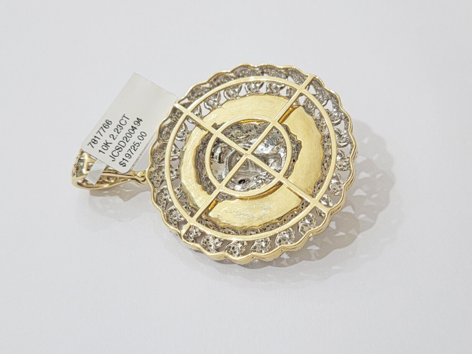 Real Gold Diamond lion head Charm Pendant 10k yellow Gold 2.20 CT Mens 2.3 Inch - GoldenlinQ