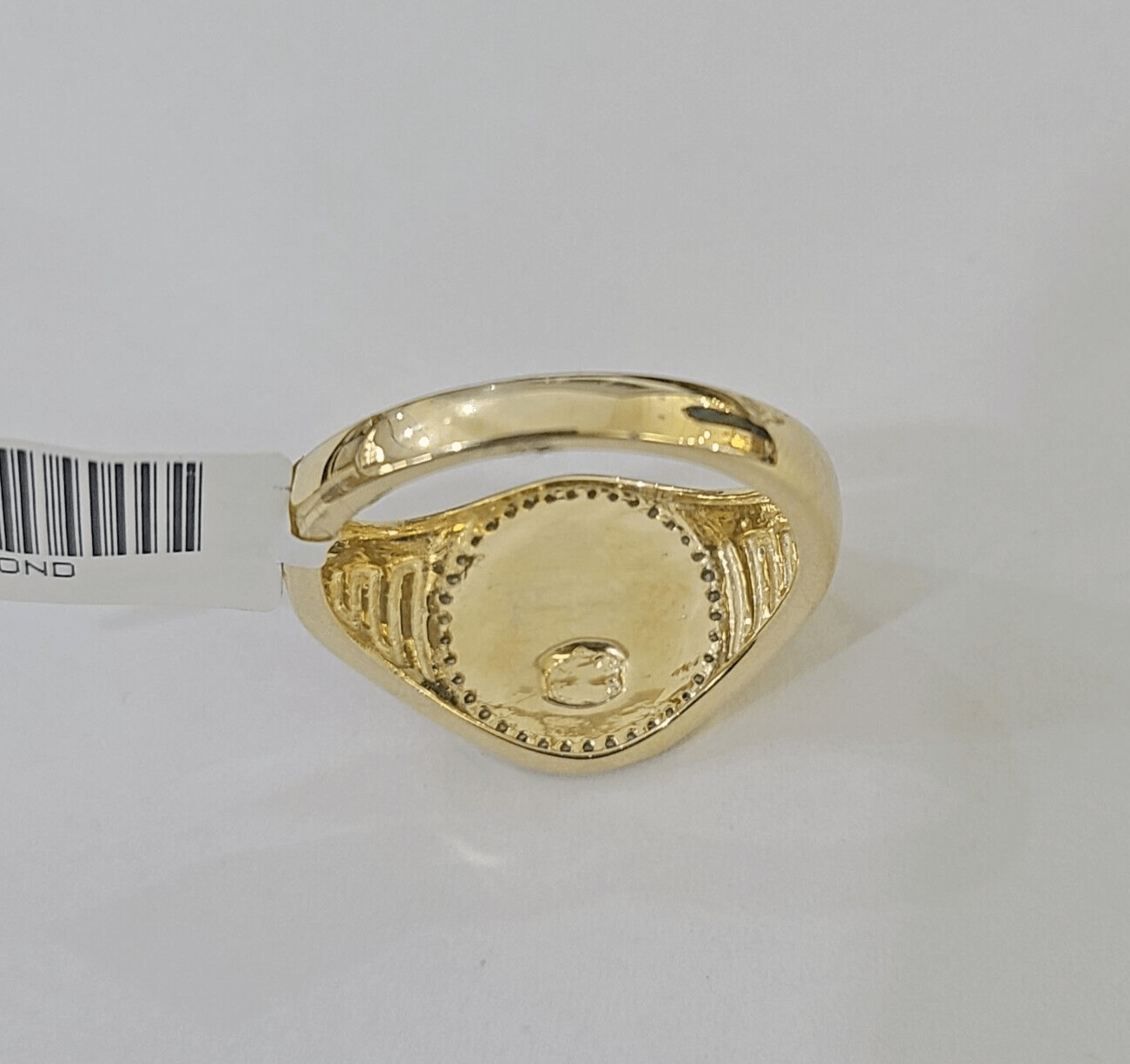 Real Gold Diamond Mens Ring Solid 10k Yellow Gold & Natural Diamond Casual Ring - GoldenlinQ