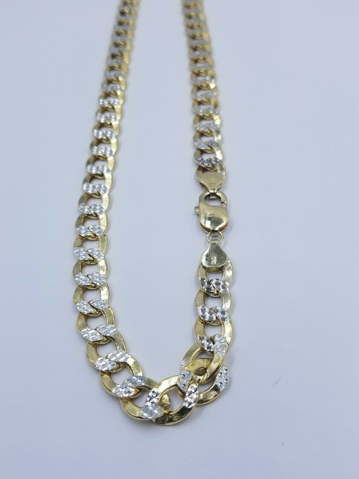 Real Gold Mens Necklace Cuban Link Diamond Cut 8mm 20" - 28" 10k Yellow Gold Chain - GoldenlinQ