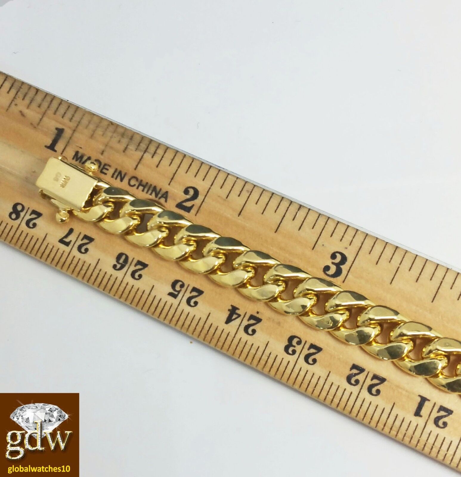 REAL Mens 10k Gold Cuban Bracelet 7mm 7.5 Inch Box clasp - GoldenlinQ