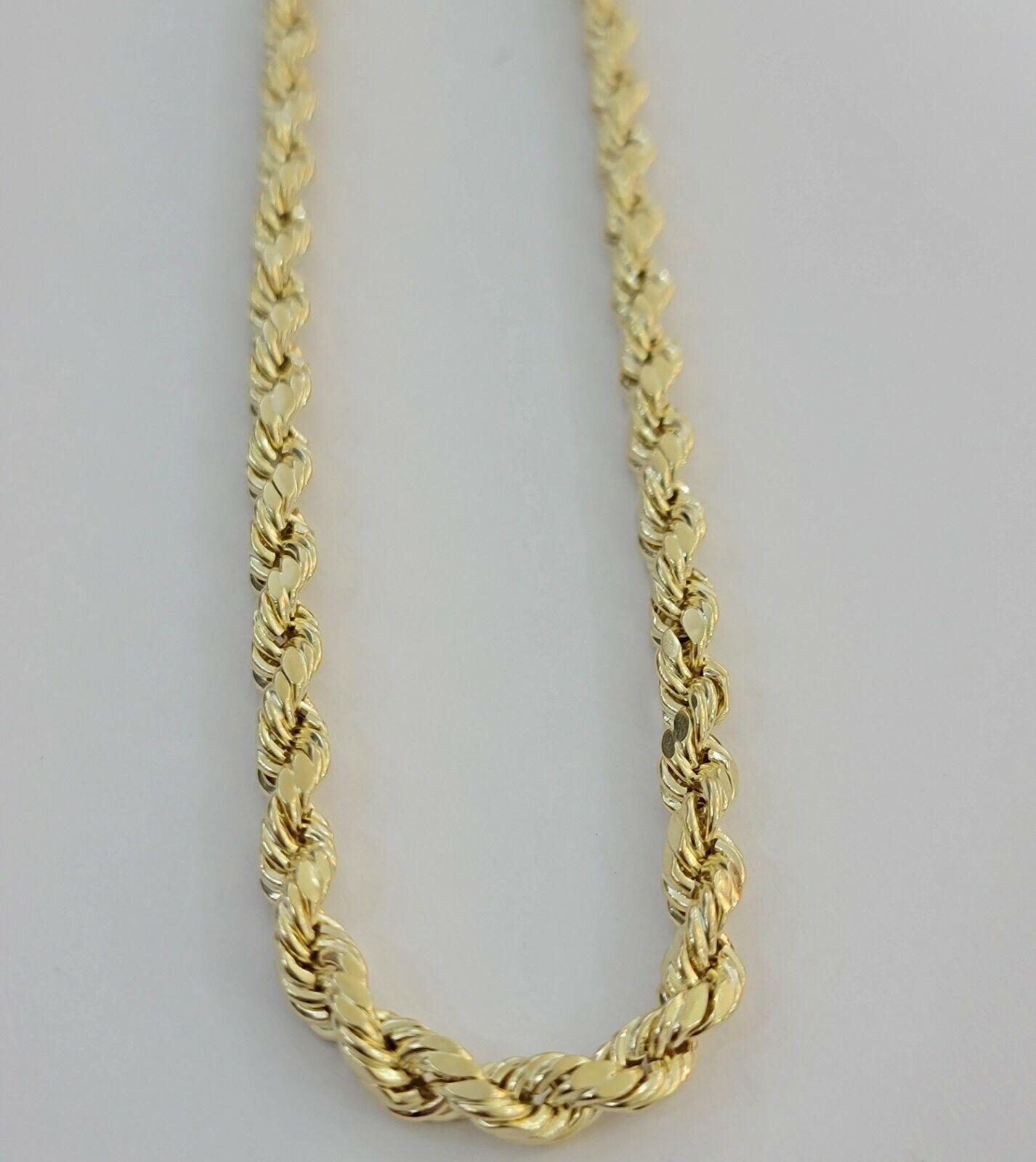 Real Solid 10k Rope Necklace 6mm Chain 18" - 30" Inch 10kt Yellow Gold Diamond Cut - GoldenlinQ