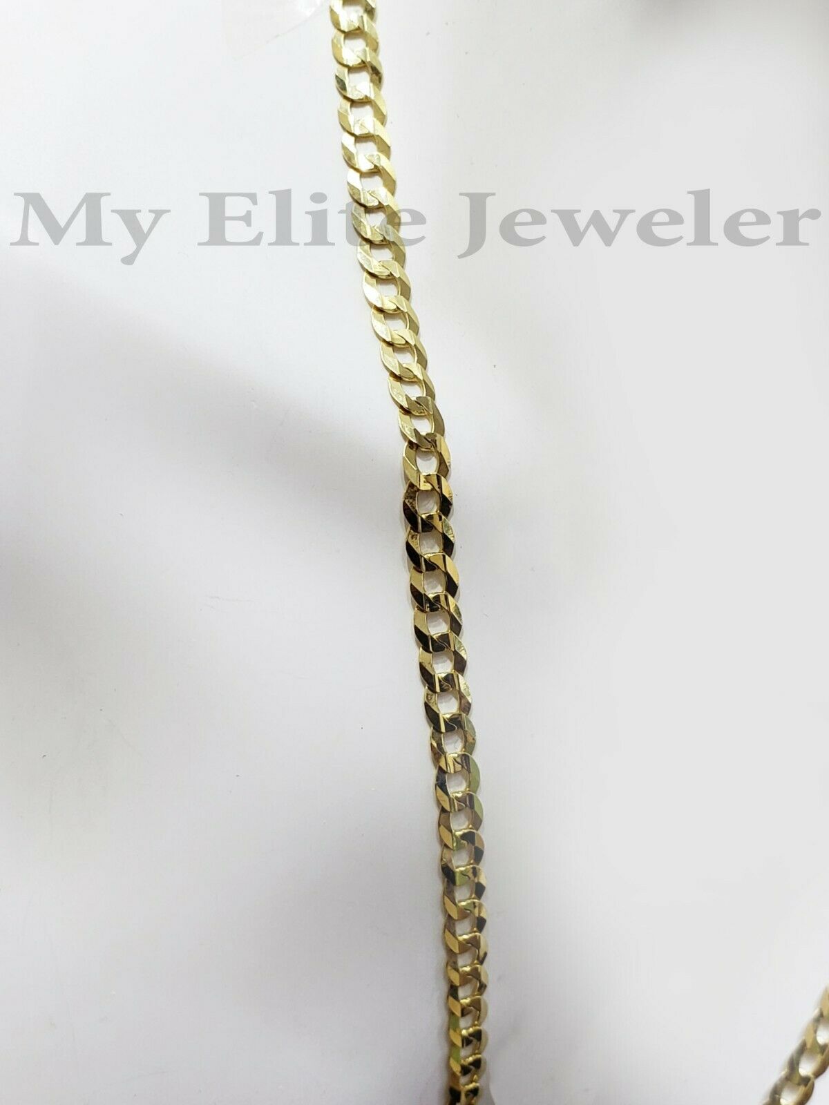 Real Solid 14k Yellow Gold Ladies Link Necklace 22 Inch Cuban Curb Chain 3 MM - GoldenlinQ