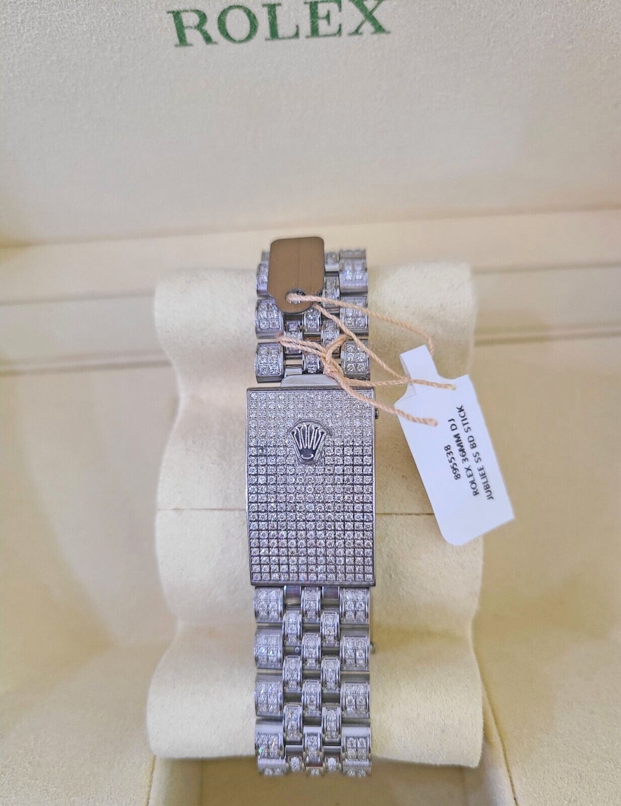 ROLEX Mens Iced Out Fully Load Datejust Rainbow Dial Genuine Diamonds 36mm Watch - GoldenlinQ