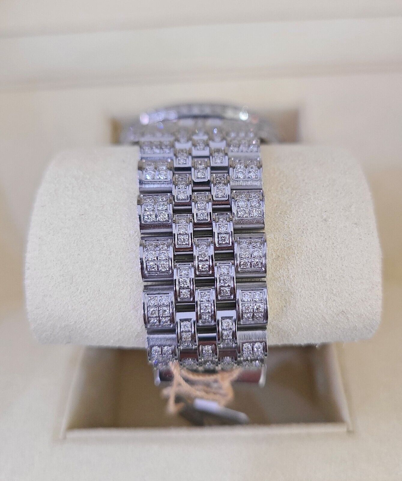 ROLEX Mens Iced Out Fully Load Datejust Rainbow Dial Genuine Diamonds 36mm Watch - GoldenlinQ