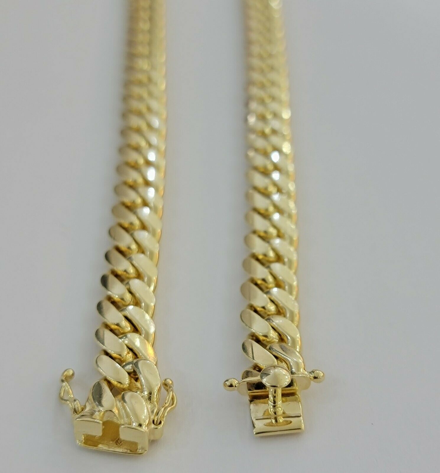 Solid 10k Gold Chain 10mm Miami Cuban Link Necklace 24" Men's Box Lock REAL 10kt - GoldenlinQ